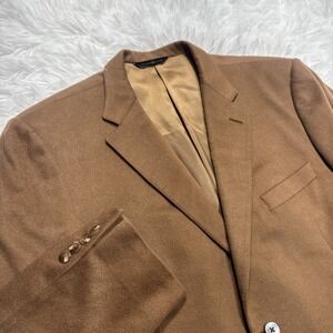 SAMUELSOHN 100% Cashmere Sport Coat Blazer Men's Size 46 R Brown Classic Formal
